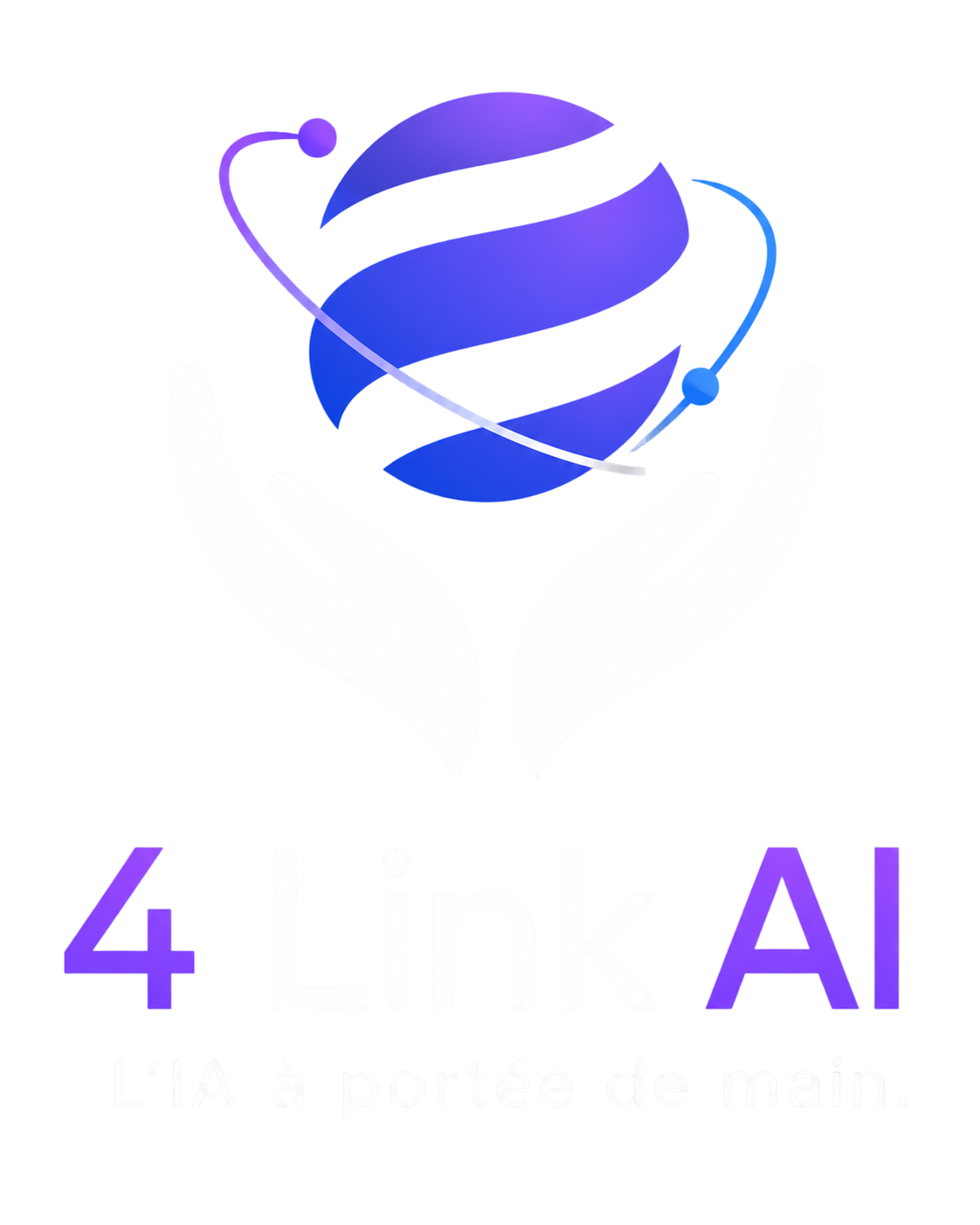 Logo 4 Link AI — mains et sphère connectée